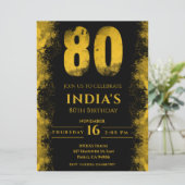 Invitation Elégante Soirée Noire et Or 80e Anniversaire (Debout devant)