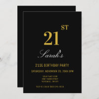 Élégante Soirée Noire & Or 21e Anniversaire