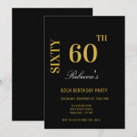 Élégante Soirée Noire & Or 60e Anniversaire