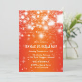 Invitation Élégante Soirée Orange du Nouvel An aux étoiles br (Debout devant)