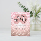 Invitation Élégante Soirée Rose Gold 50e Anniversaire  (Debout devant)