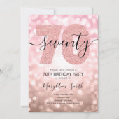 Invitation Elégante Soirée Rose Gold 70e anniversaire (Devant)