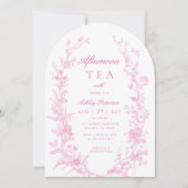 Invitation Elégante soirée thé Baby shower fille Arch après-m (Devant)