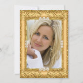 Invitation Elégante SPARKLE OR Pearl blanche photo Anniversai (Dos)