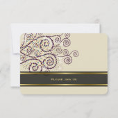 Invitation Elégante Spirales Boho violet Réception de mariage (Dos)