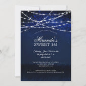 Invitation Élégante String Lights Sweet 16e fête d'anniversai (Devant)