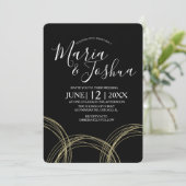 Invitation Elégante Suite Mariage de ceinture noire noire bla (Debout devant)