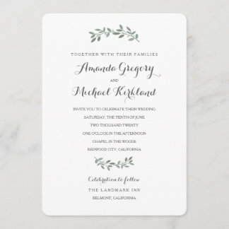 Invitation Elégante Suite Mariage Eucalyptus