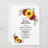 Invitation Elégante Sunflower Bourgogne Fête des mariées Rose (Devant)