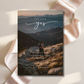 Invitation Élégante Superposition Photo Elle A Dit Oui Fête d