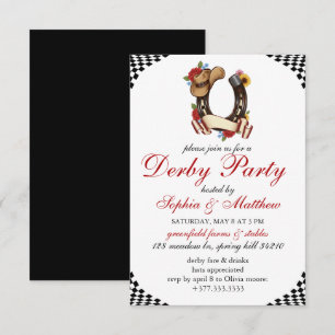 Invitation élégante sur le thème des courses de ch
