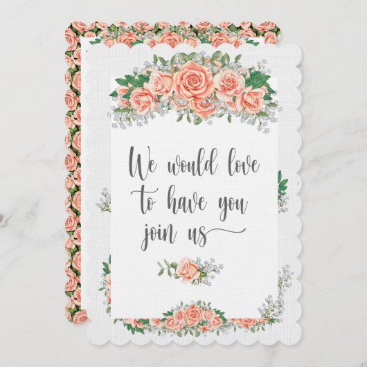 Invitation élégante sur papier toile de lin (Devant / Derrière)