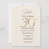 Invitation Élégante Surprise 30e Anniversaire (Devant)