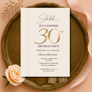 Invitation Élégante Surprise 30e Anniversaire