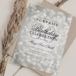 Invitation Élégante SURPRISE 30e anniversaire Glam Lumières e<br><div class="desc">Elégant 30e anniversaire de fête Shimmer Lumières modèle d'invitation. Doté de lumières scintillantes modernes. Idéal pour les 30ème,  40ème,  50ème,  60ème et 70ème anniversaire et plus !</div>