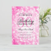 Invitation Élégante SURPRISE 30e anniversaire Hot rose lumièr (Debout devant)