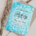 Invitation Élégante SURPRISE 30e anniversaire Lumières Turquo<br><div class="desc">Elégant 30e anniversaire de fête Shimmer Lumières modèle d'invitation. Doté de lumières scintillantes modernes. Idéal pour les 30ème,  40ème,  50ème,  60ème et 70ème anniversaire et plus !</div>