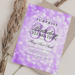 Invitation Élégante SURPRISE 30e anniversaire Lumières violet<br><div class="desc">Elégant 30e anniversaire de fête Shimmer Lumières modèle d'invitation. Doté de lumières scintillantes modernes. Idéal pour les 30ème,  40ème,  50ème,  60ème et 70ème anniversaire et plus !</div>