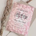 Invitation Élégante SURPRISE 30e anniversaire Rose Lumières o<br><div class="desc">Elégant 30e anniversaire de fête Shimmer Lumières modèle d'invitation. Doté de lumières scintillantes modernes. Idéal pour les 30ème,  40ème,  50ème,  60ème et 70ème anniversaire et plus !</div>