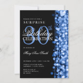 Invitation Elégante surprise 30e anniversaire Sparkles Navy (Devant)