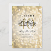 Invitation Élégante SURPRISE 40e anniversaire Glam Gold Light (Devant)