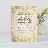 Invitation Élégante SURPRISE 40e anniversaire Glam Gold Light (Debout devant)
