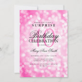 Invitation Élégante SURPRISE 40e anniversaire Hot rose lumièr (Devant)