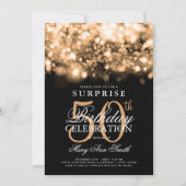 Invitation Elégante SURPRISE 50e anniversaire Luxueux Or (Devant)