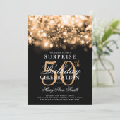 Invitation Elégante SURPRISE 50e anniversaire Luxueux Or (Debout devant)