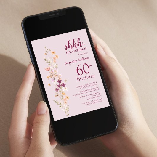 Invitation Elégante surprise 60e anniversaire