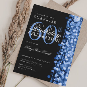 Invitation Élégante surprise 60e anniversaire étincelle Marin