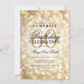Invitation Élégante SURPRISE 60e anniversaire Glam Gold Light (Devant)