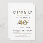 Invitation Elégante surprise classe moderne 40e anniversaire (Devant / Derrière)
