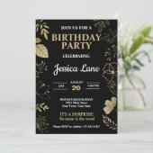 Invitation Élégante surprise d'anniversaire rustique (Debout devant)