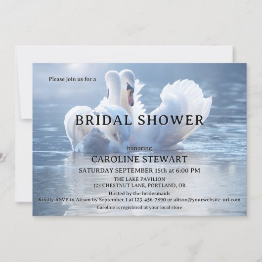 Invitation Élégante Swan Lake Bridal Show (Devant)