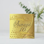 Invitation élégante Sweet 16 Gold (Debout devant)