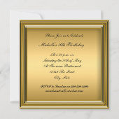 Invitation élégante Sweet 16 Gold (Dos)