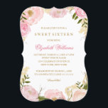 Invitation élégante Sweet sixteen rose<br><div class="desc">Plus joli fleuri Sweet 16 invitations dans le magasin Little Bayleigh! Nous avons utilisé des oeuvres d'art de : www.createthecut.com</div>