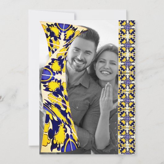 Invitation Élégante Talavera colorée Photo Mariage mexicain (Dos)