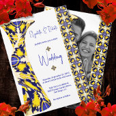 Invitation Élégante Talavera colorée Photo Mariage mexicain