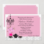 Invitation Elégante Tea Party (Devant / Derrière)