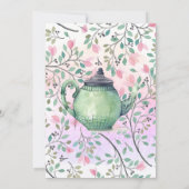 Invitation Elégante Tea Party Baby shower Tea Party Teapot Fl (Dos)