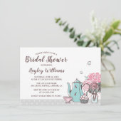 Invitation Elégante Tea Party Papillon Fête des mariées flora (Debout devant)