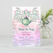 Invitation Elégante Tea Party Teapot Floral (Debout devant)