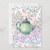 Invitation Elégante Tea Party Teapot Floral (Dos)