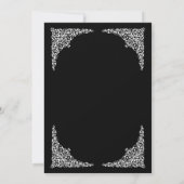 Invitation Elégante Tea Party Vintage Noir (Dos)