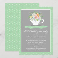 Elégante Teacup Floral Anniversaire Tea Party