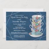 Invitation Elégante Teacups Fête des mariées Tea Party (Devant)
