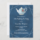 Invitation Elégante Teapot Anniversaire Tea Party (Devant)