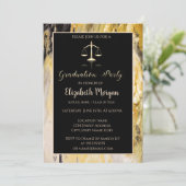 Invitation Élégante tendance Marble Law School Graduation Par (Debout devant)